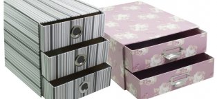 Pink cardboard Storage boxes